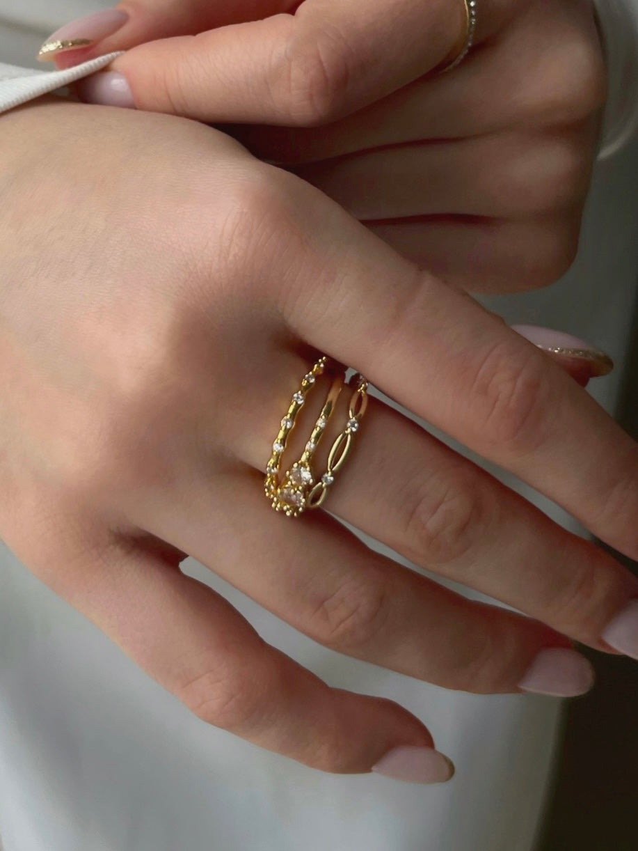 Braided Birthstone Stacking Ring Set