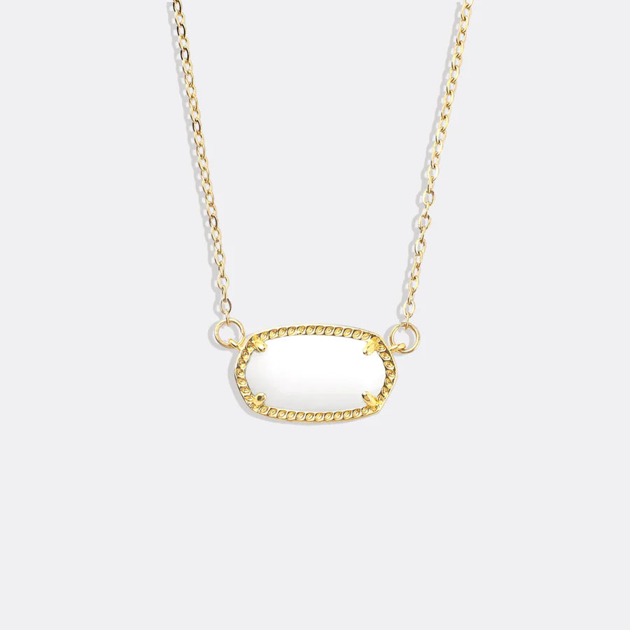 Oval Birthstone Pendant Necklace