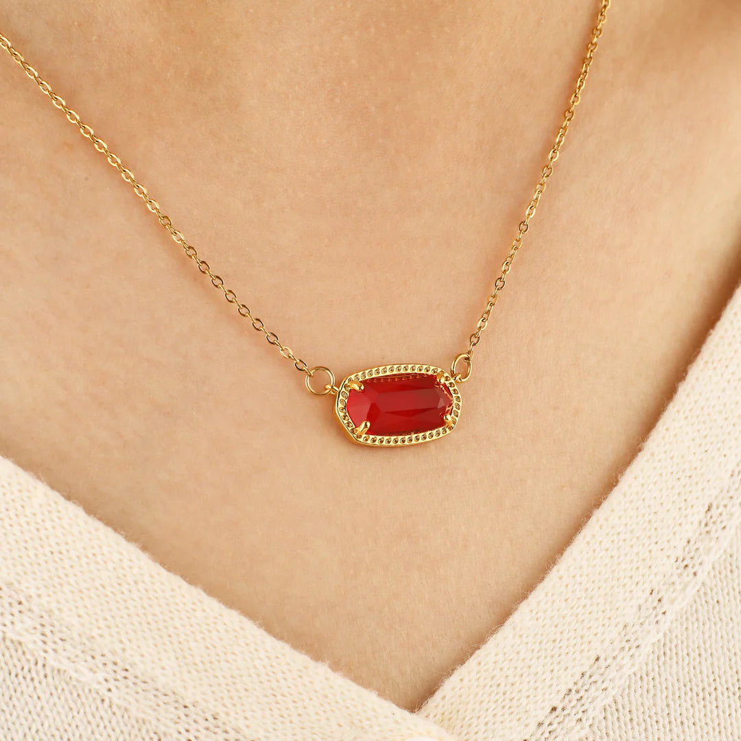 Oval Birthstone Pendant Necklace