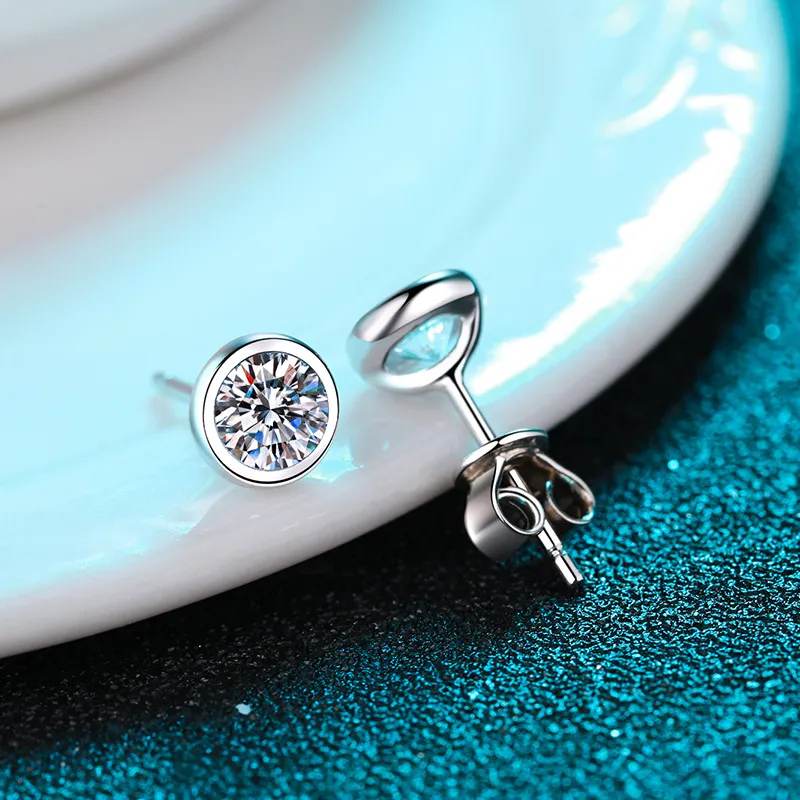 Bezel-Set Diamond Earrings