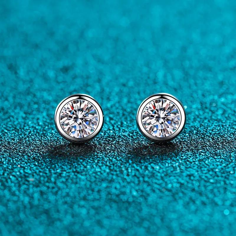 Bezel-Set Diamond Earrings