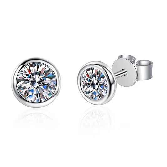 Bezel-Set Diamond Earrings