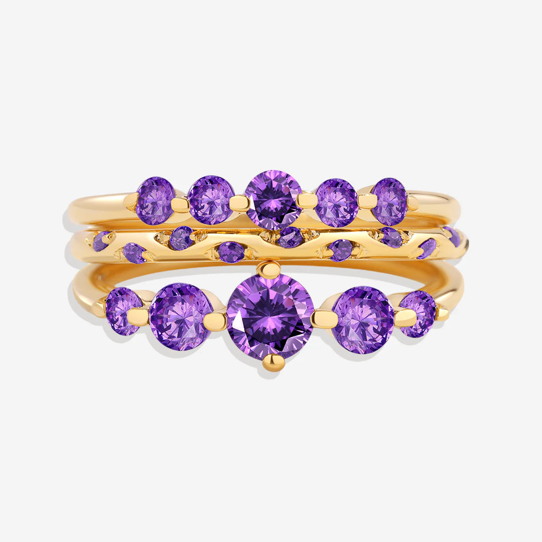 Birthstone Stacking Ring Set