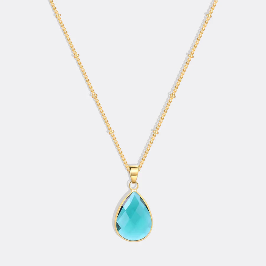 Birthstone Drop Pendant Necklace