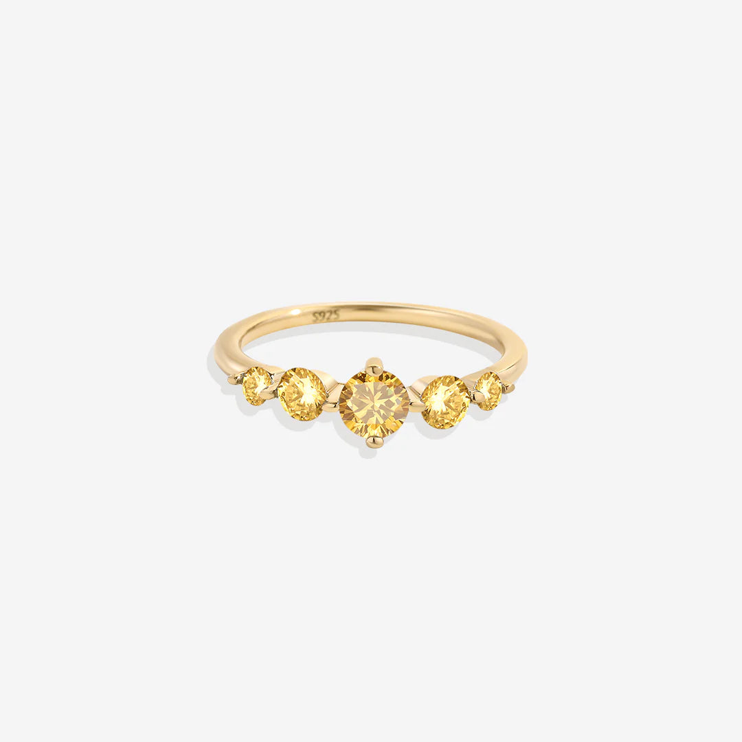 Five Stone Birthstone Statement Ring