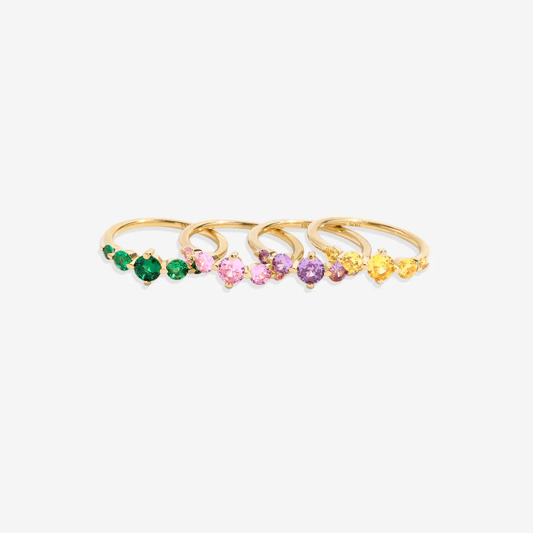 Five Stone Birthstone Statement Ring