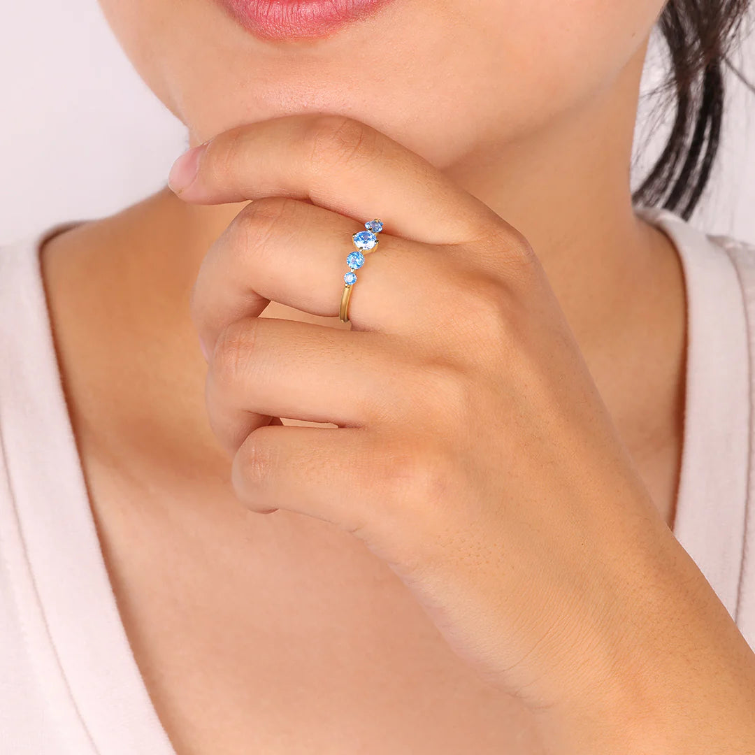 Five Stone Birthstone Statement Ring