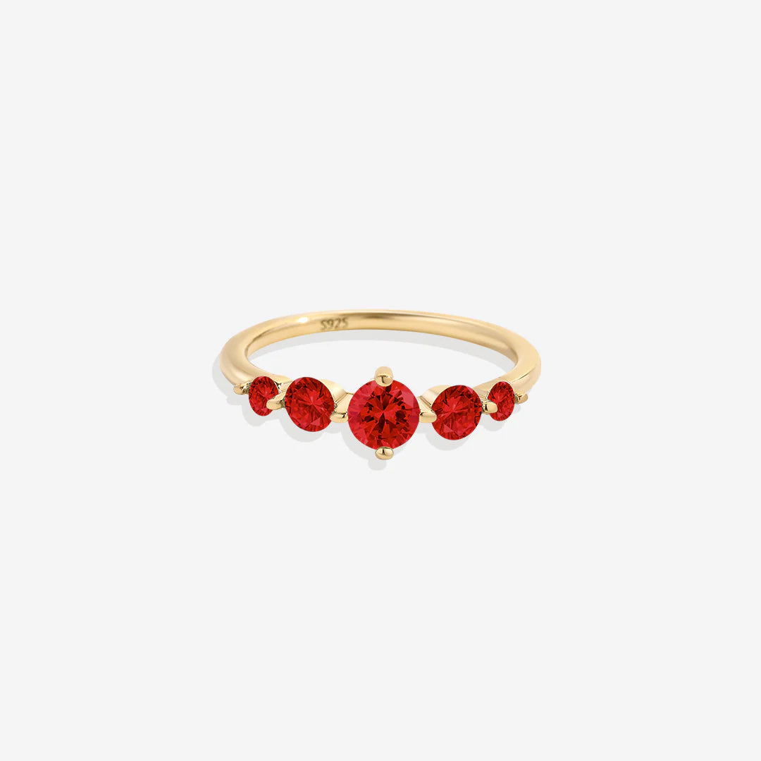 Five Stone Birthstone Statement Ring