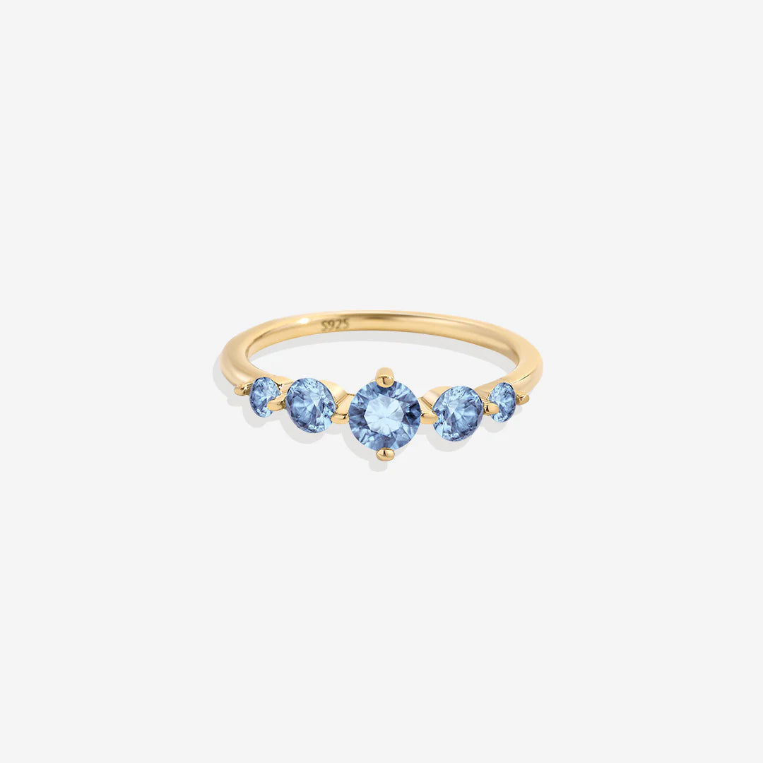 Five Stone Birthstone Statement Ring