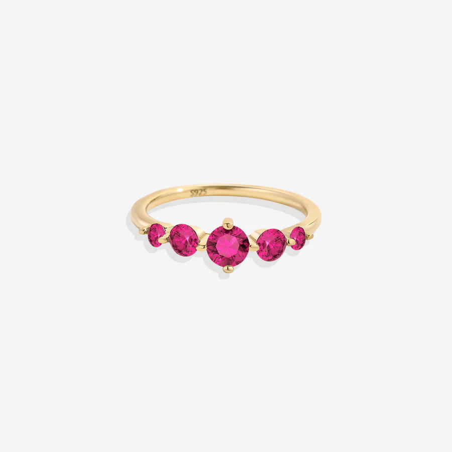 Five Stone Birthstone Statement Ring