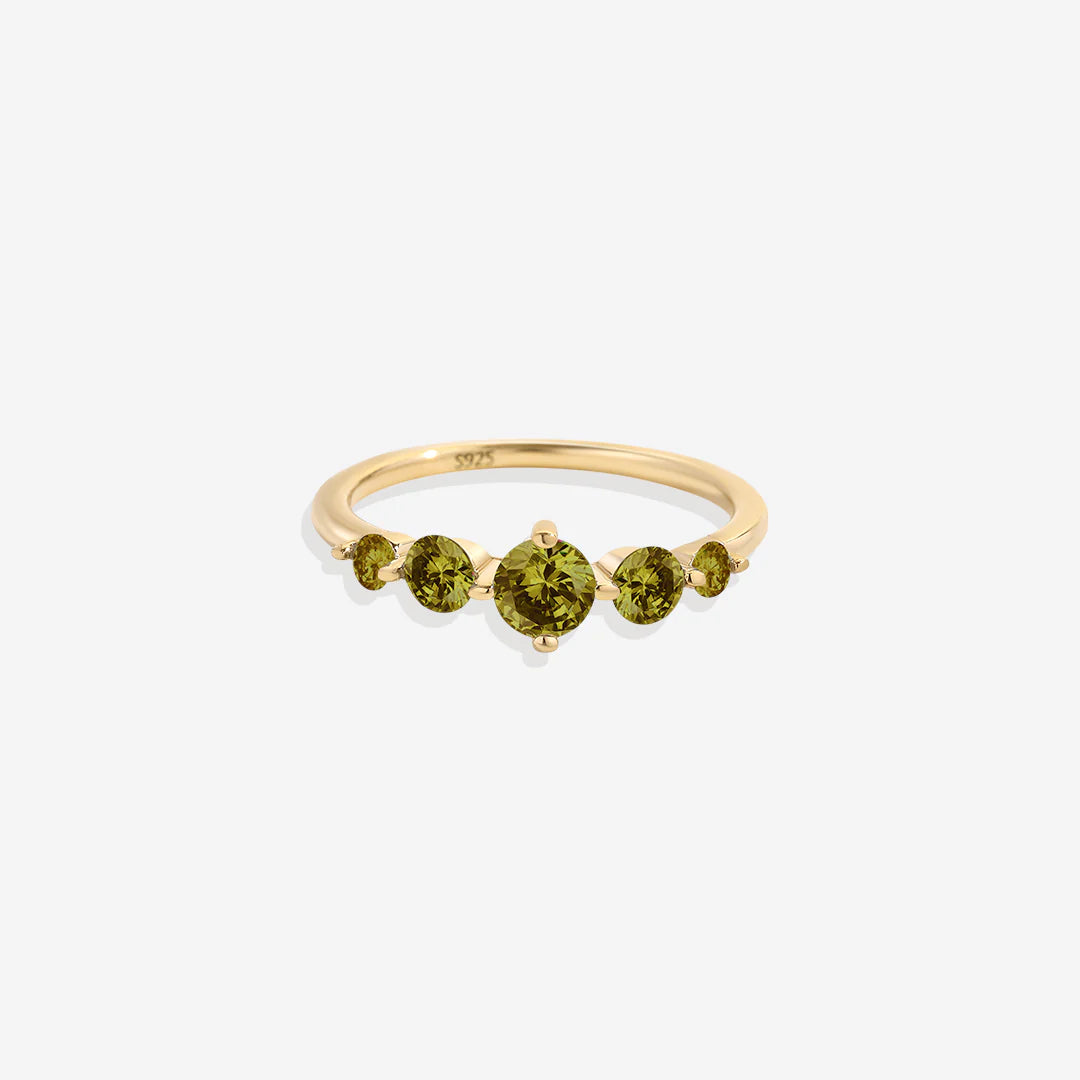 Five Stone Birthstone Statement Ring