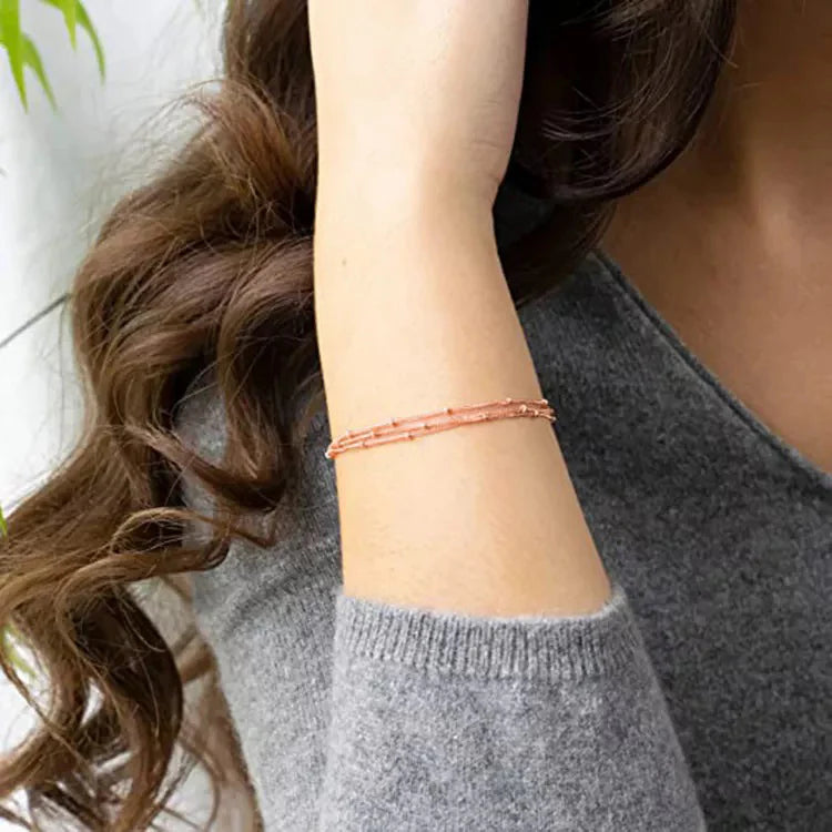 Triple Layer Satellite Chain Bracelet