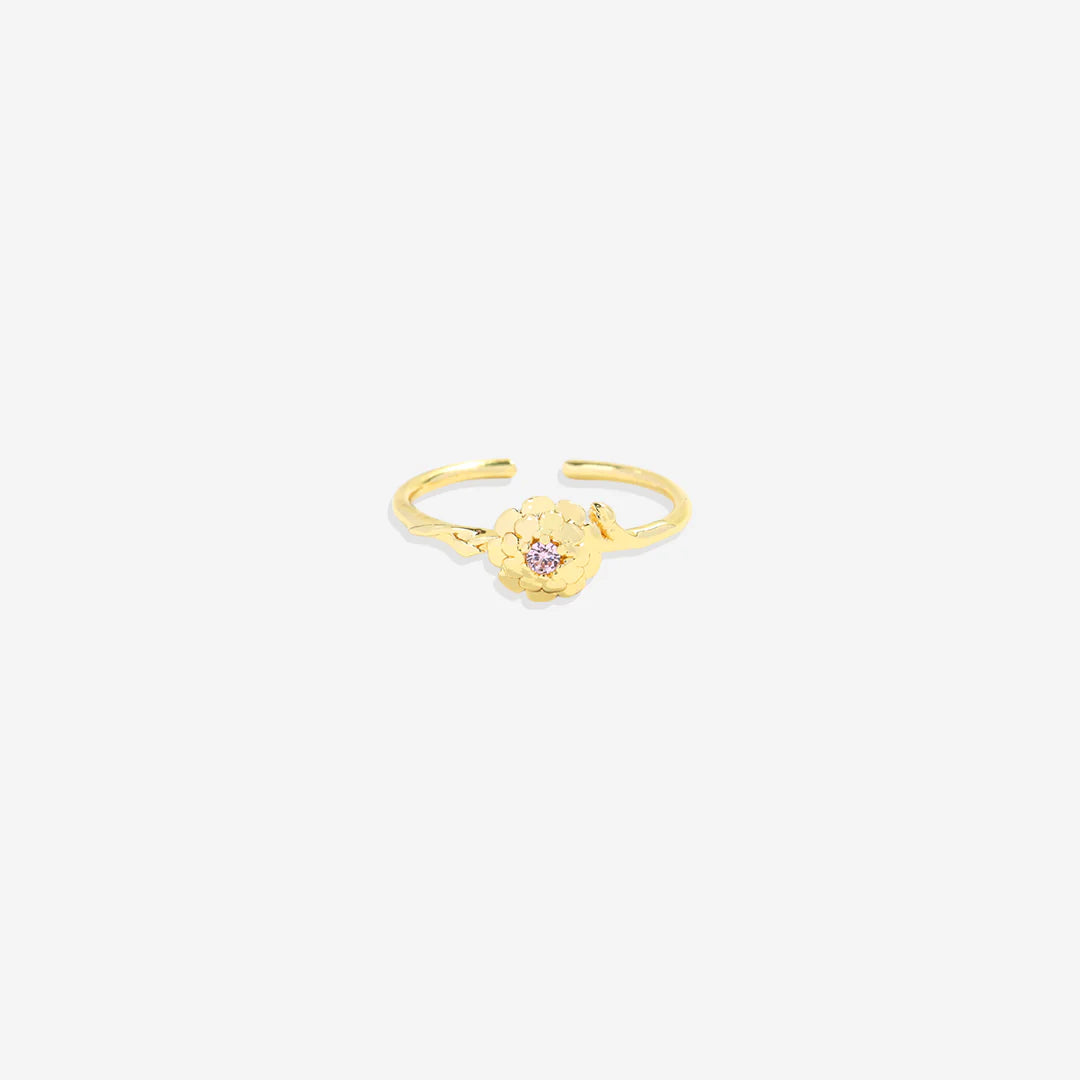 Dainty Gold Birth Flower Ring