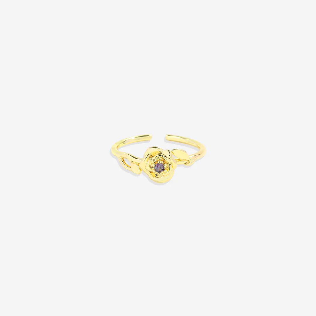 Dainty Gold Birth Flower Ring