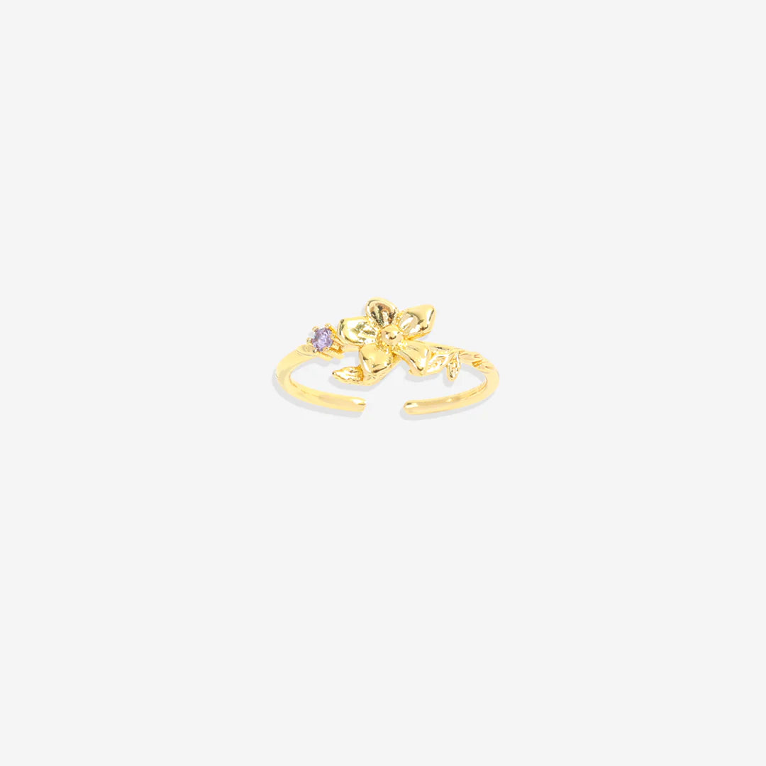 Dainty Gold Birth Flower Ring