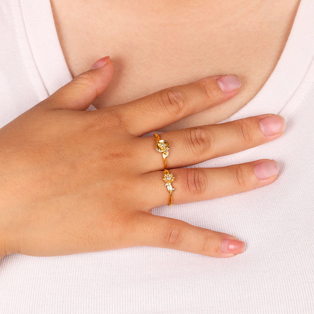 Dainty Gold Birth Flower Ring