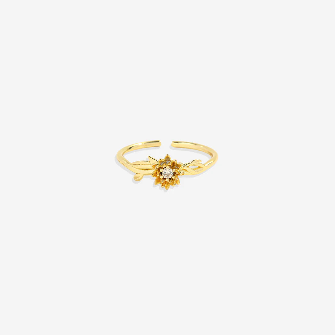 Dainty Gold Birth Flower Ring