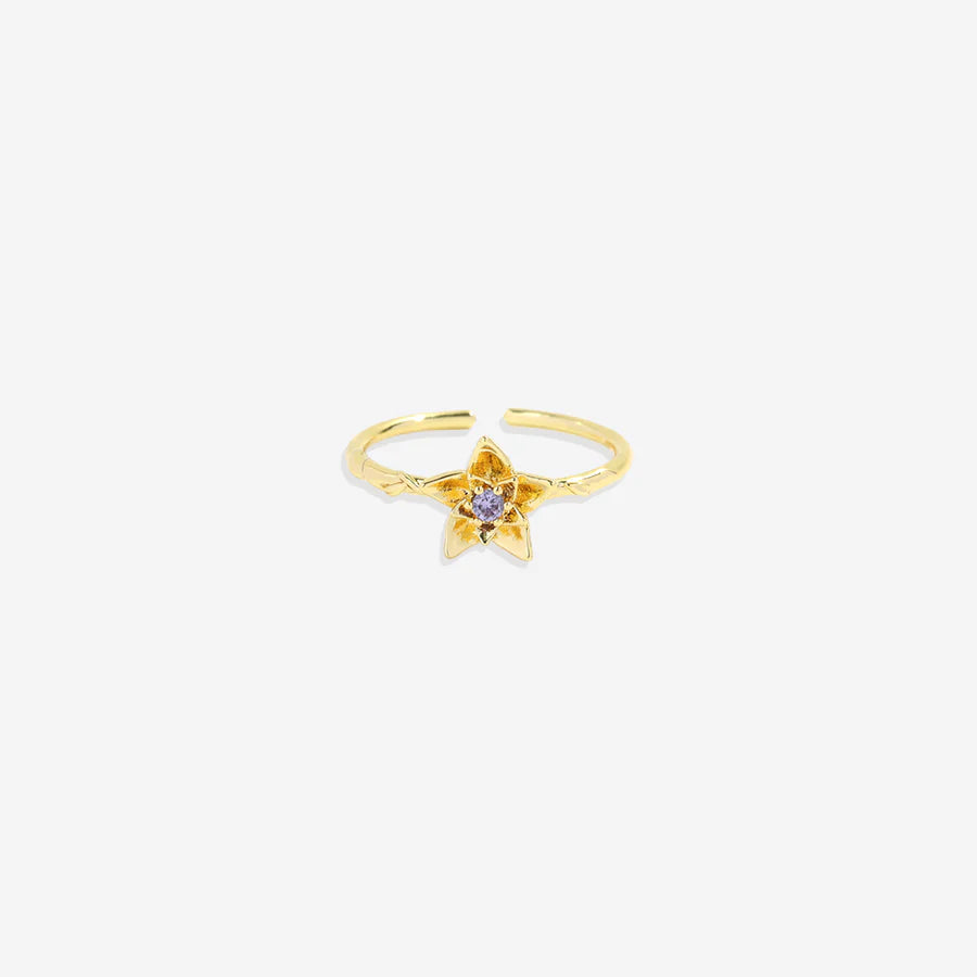 Dainty Gold Birth Flower Ring