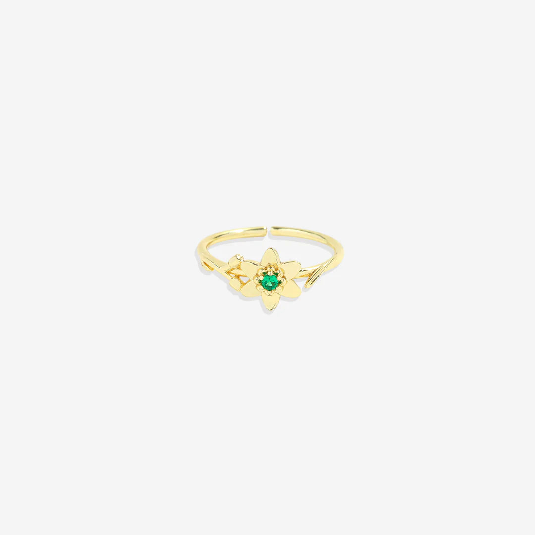 Dainty Gold Birth Flower Ring