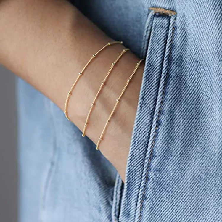 Triple Layer Satellite Chain Bracelet