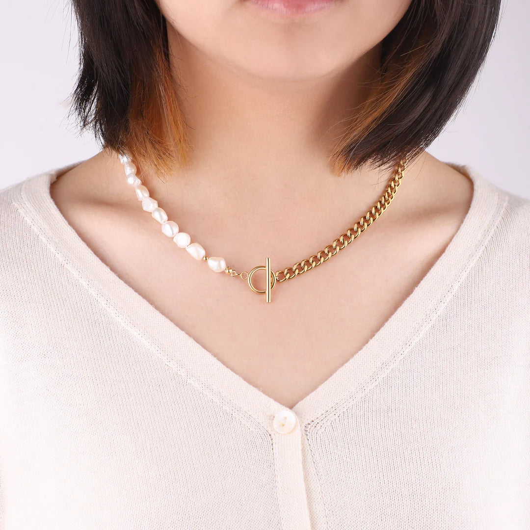 Half Chain Pearl Necklace