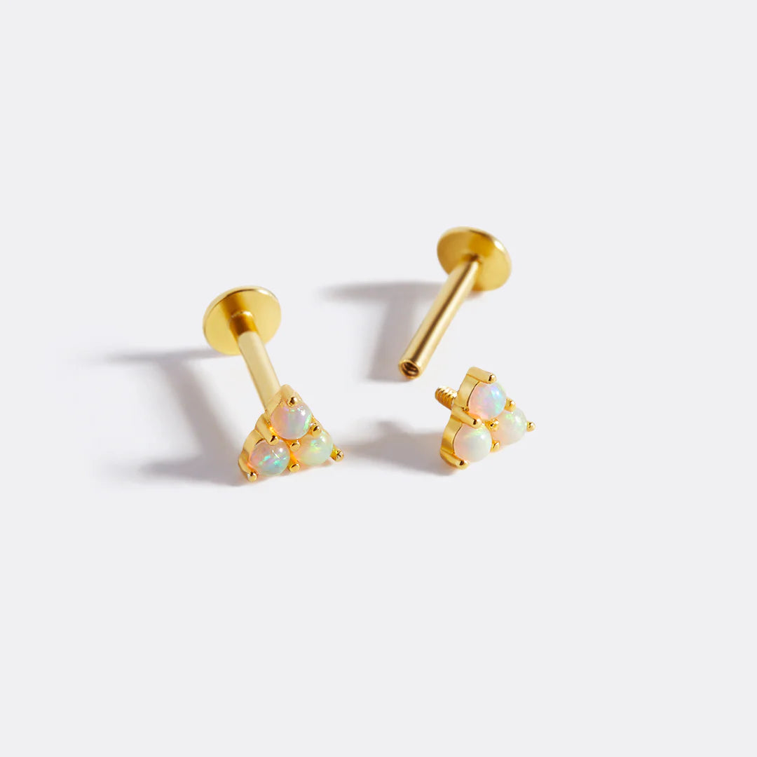 Opal Trio Sleeper Earrings