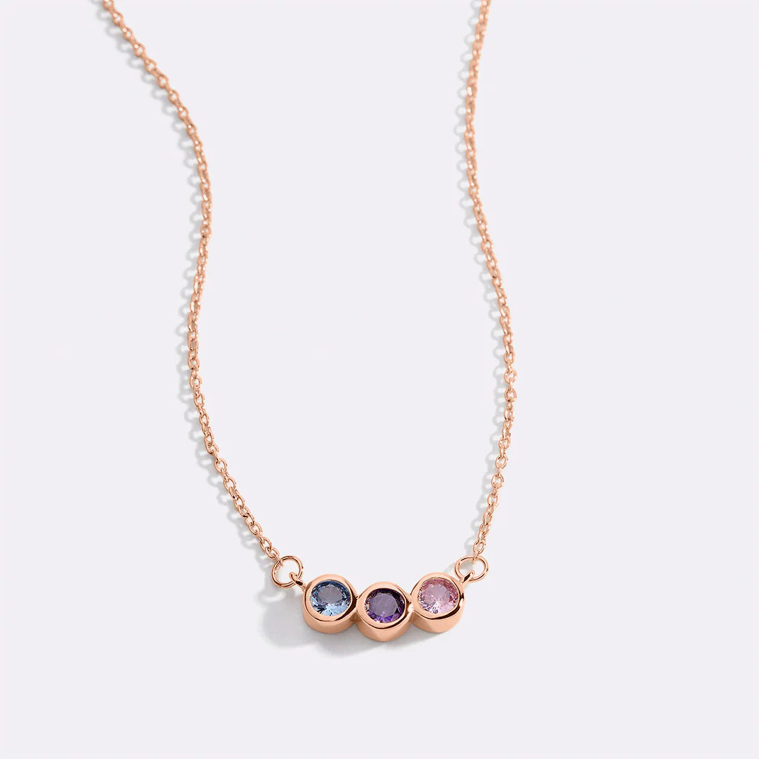 Dainty Family Birthstones Necklace