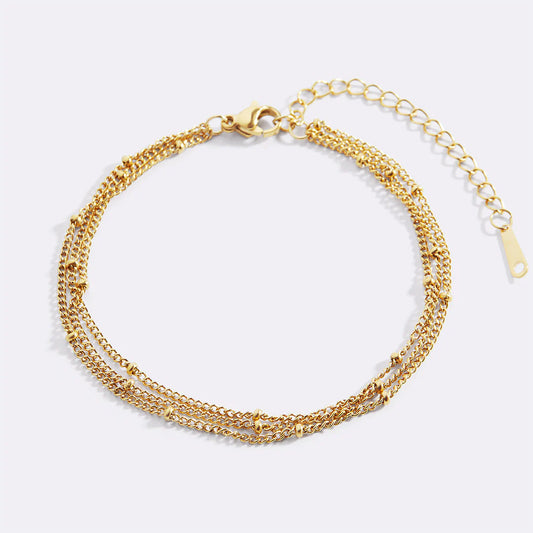 Triple Layer Satellite Chain Bracelet