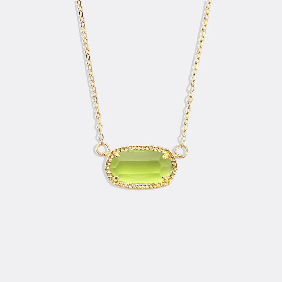 Oval Birthstone Pendant Necklace