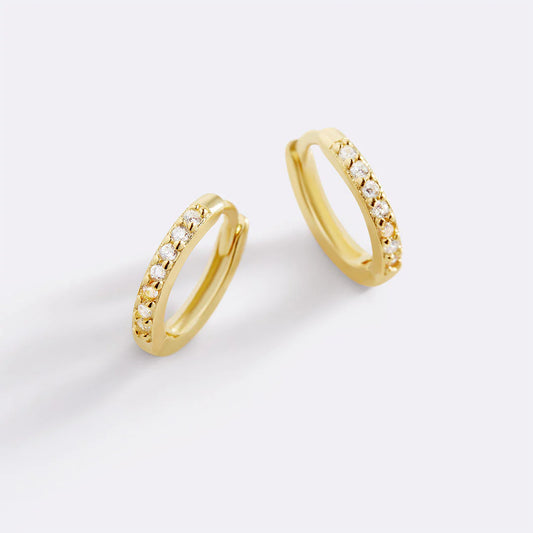 Pave Huggie Hoop Earrings