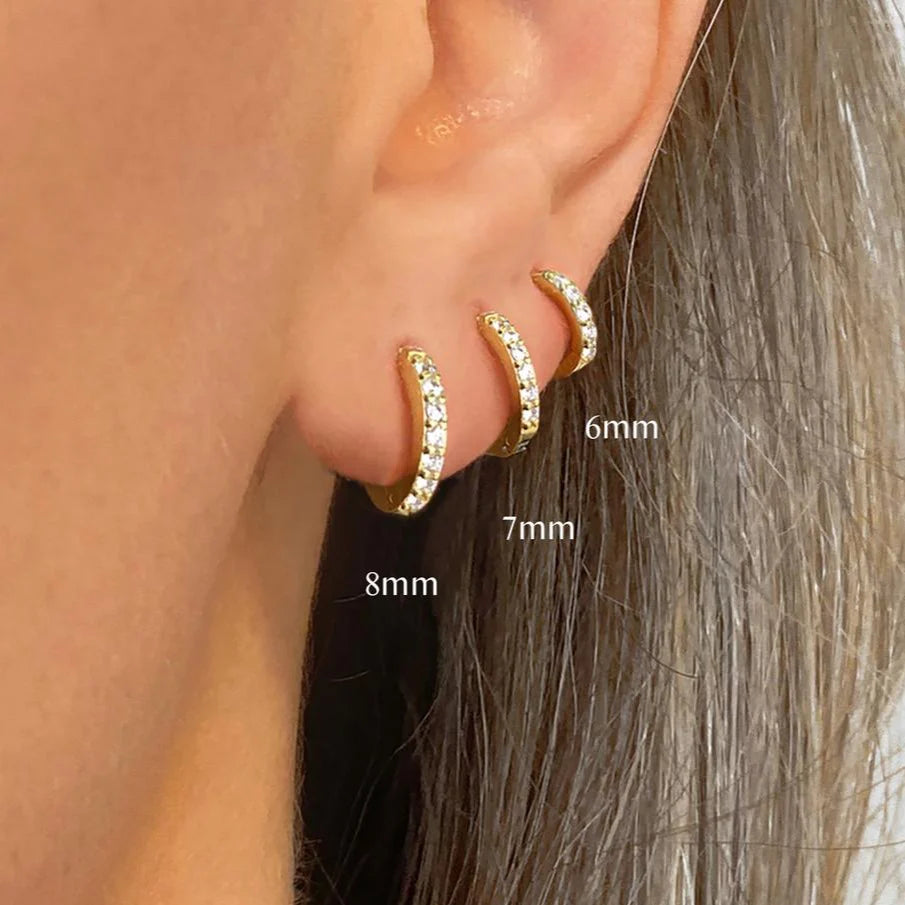 Pave Huggie Hoop Earrings